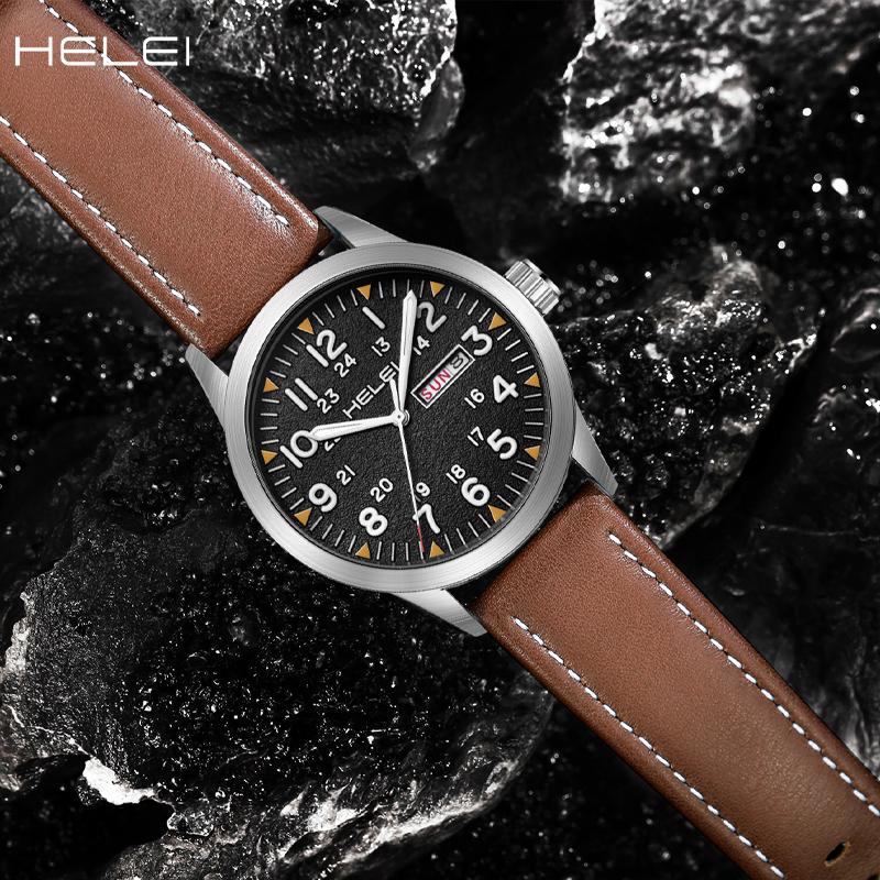 Mens Watch Classic Tactical Analog Quartz Watches Luminous Markers Day & Date Waterproof Casual Dress Watch