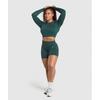 Gymshark Adapt Fleck Seamless Long Sleeve Crop Top Darkest Teal Functional Teal B2a1c Tbt3