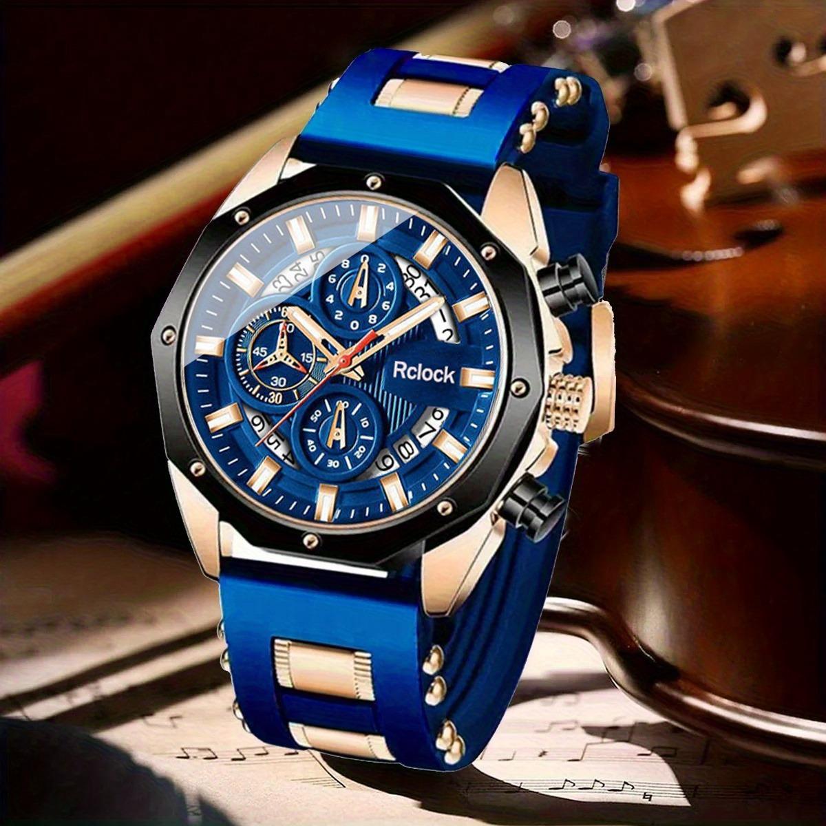 

Men S Watch Fashion Silicone Strap Watch Multifunctional Calendar Sports Watch