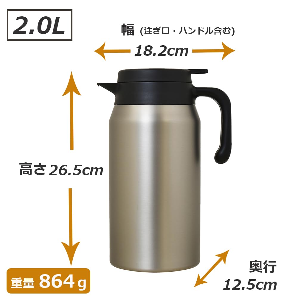 Parklane Stainless Steel Tabletop Pot with a Focus On Insulating Wide Mouth Properties, 1.5L,