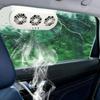 USB Powered Solar Car Exhaust Fan Ventilation Cooling Smoke Exhaust with Dual Fan for Car SUV Air Circulation Portable