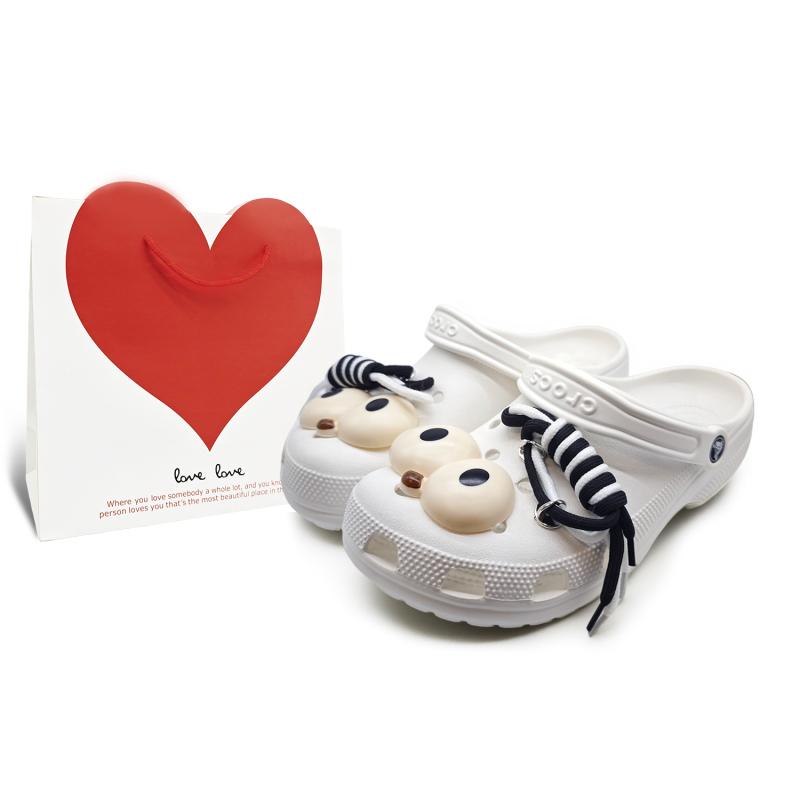 

Crocs Classic Clog SIN3A супер стильные мультяшные минималистичные подарочные пакеты версия дырявые туфли унисекс белые 41-42 белый