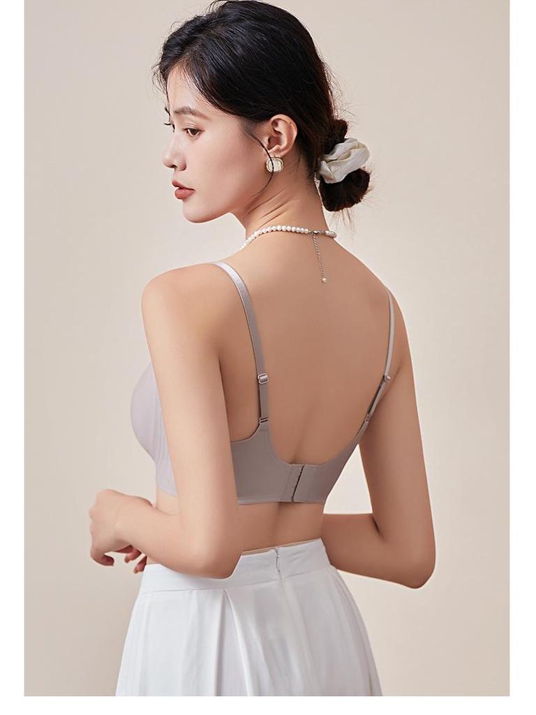 Tangge Seamless Wire-Free Silk Bra: Soft Support, High Elasticity, Thin Micro Gathering