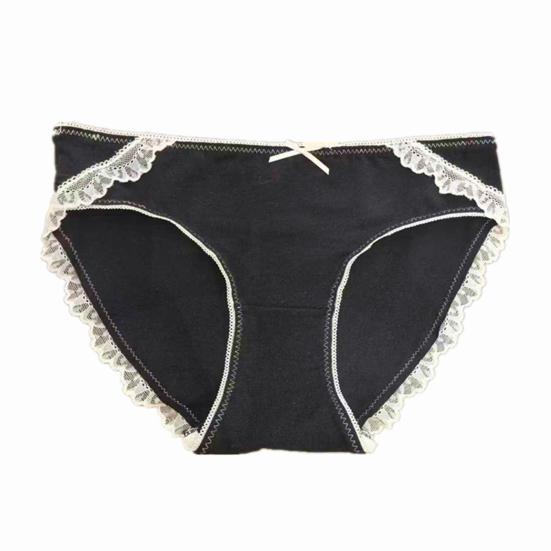 

Женские трусы с кружевным бантом и средней талией. Отличная воздухопроницаемость. Повседневная одежда. Трусы для сна. Высокая эластичность. Женские трусы. чёрный