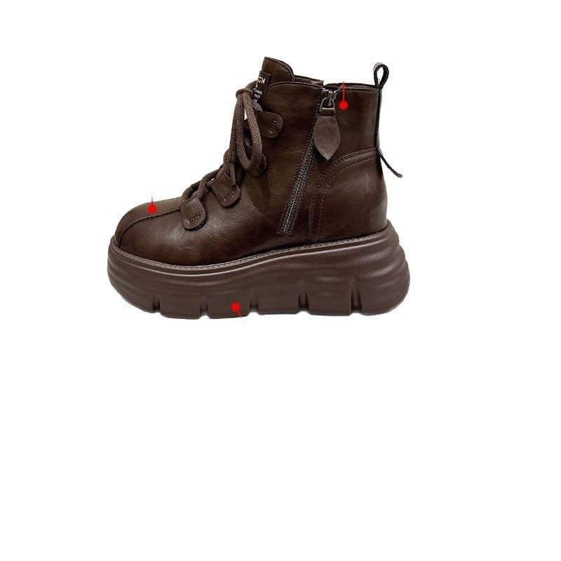 Inner heightening Martin boots for women's autumn and winter new thick-soled velvet cotton shoes and short boots for women