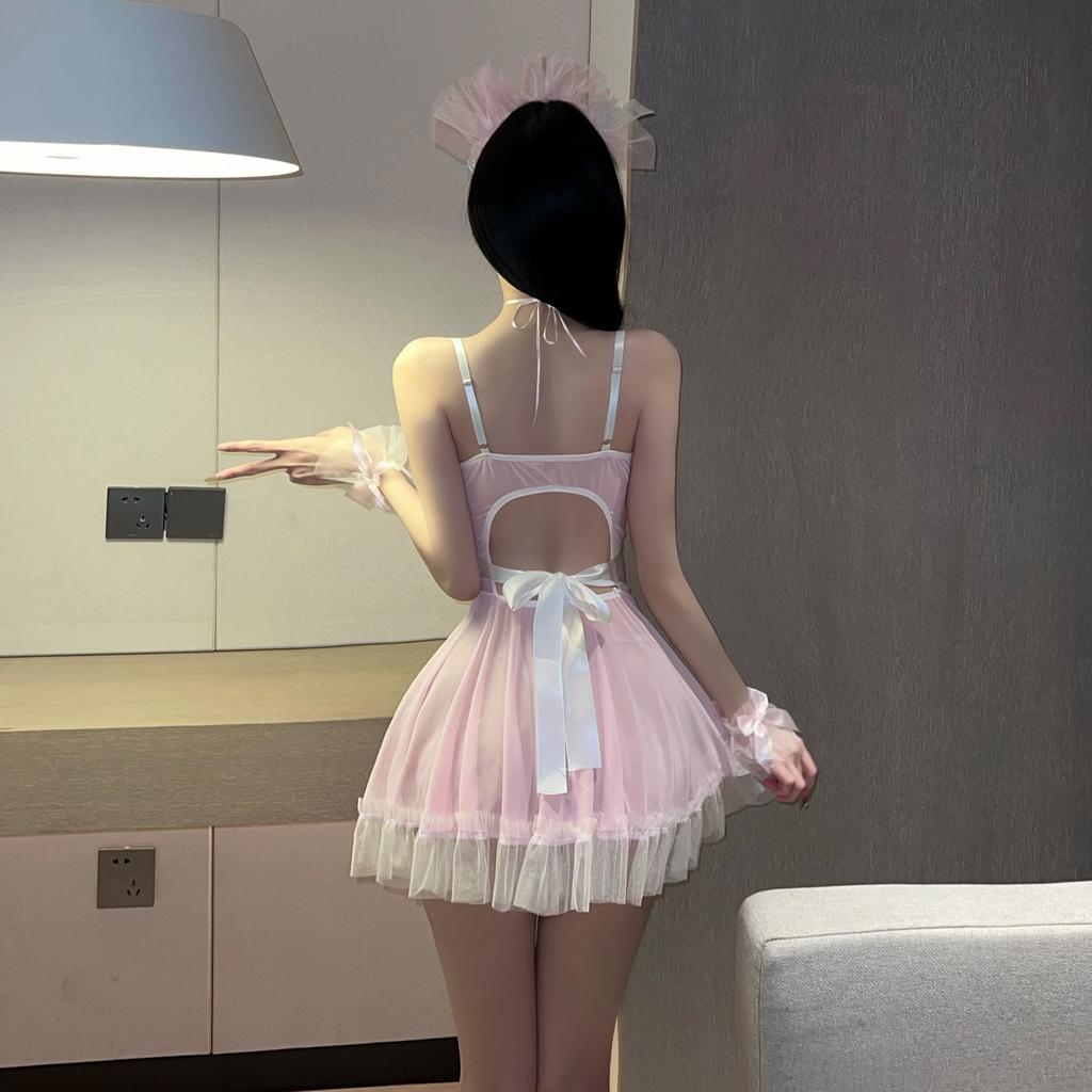 Sexy Lingerie Sexy Pink Cute Maid Steel Tray Gathers Hot Uniform Temptation Pajamas Wholesale