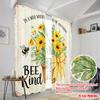 2pcs 2D flat printing Curtain Floral Bee Kind Pot Polyester Without Electricity Festive Holiday Perfect for Holiday Celebrations