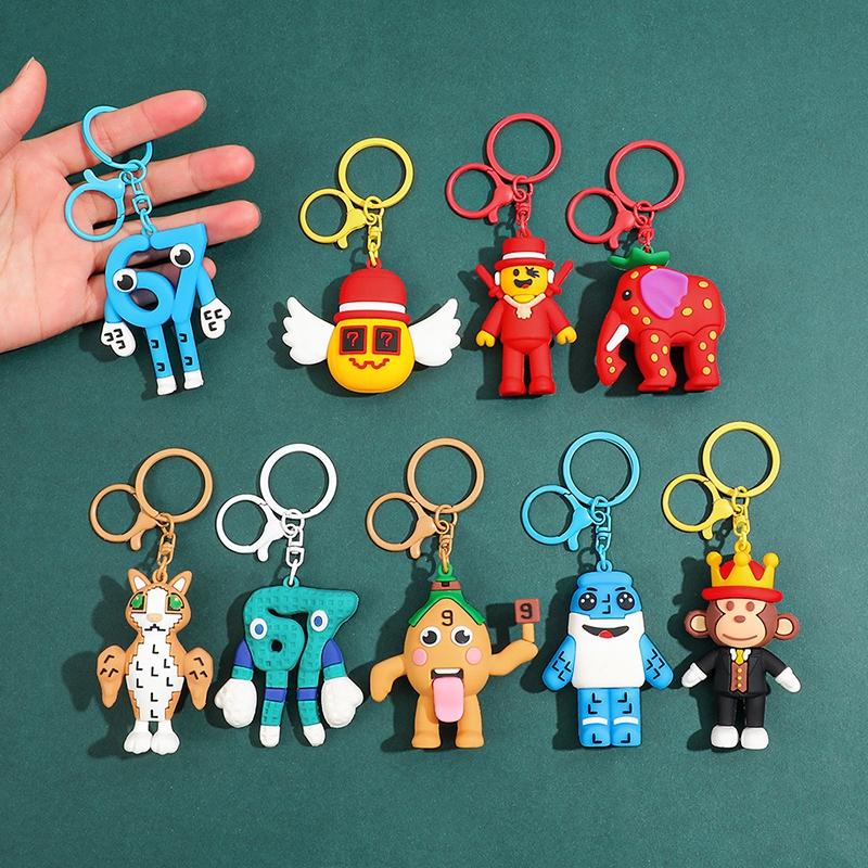 67 Keychains Cartoon Brainrot Keychain Hanging Ornament for Bags Party Favors Gift Six Seven Keyring Hanging Pendants