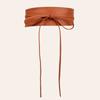 Fashionable Large Width Faux Leather Waist Belt With Bow Decoration For Dress Wear