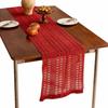 Camino de Mesa Decorativo de Año Nuevo Chino Tradicional Vintage Hueco con Borlas Runner Tira Larga Elegante Mantel Rojo
