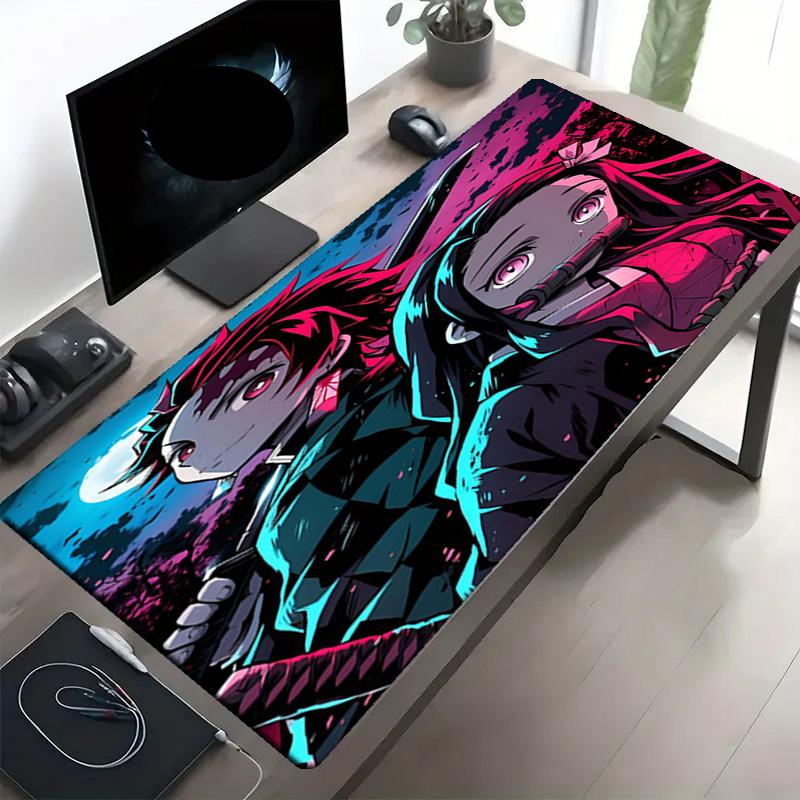 Demon Slayer Print Mouse Pad, Anti‑Slip Desktop keyboard Mat, for PC Laptop Gaming Working Daily Use, Cool Festival Surprise Gift