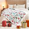 Christmas Throw Blanket Christmas Decorations Gifts For Women Sherpa Flannel Fleece Winter Holiday Blanket For Couch Sofa Bed
