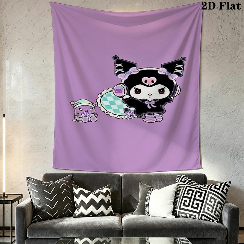 Kuromi'S Magical Adventure Tapestry Background Cloth Wallmounted Home Decor Work Of Art Background Cloth