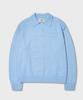 Amphist Essential Comfy Long Sleeve Button Polo Knit Blue