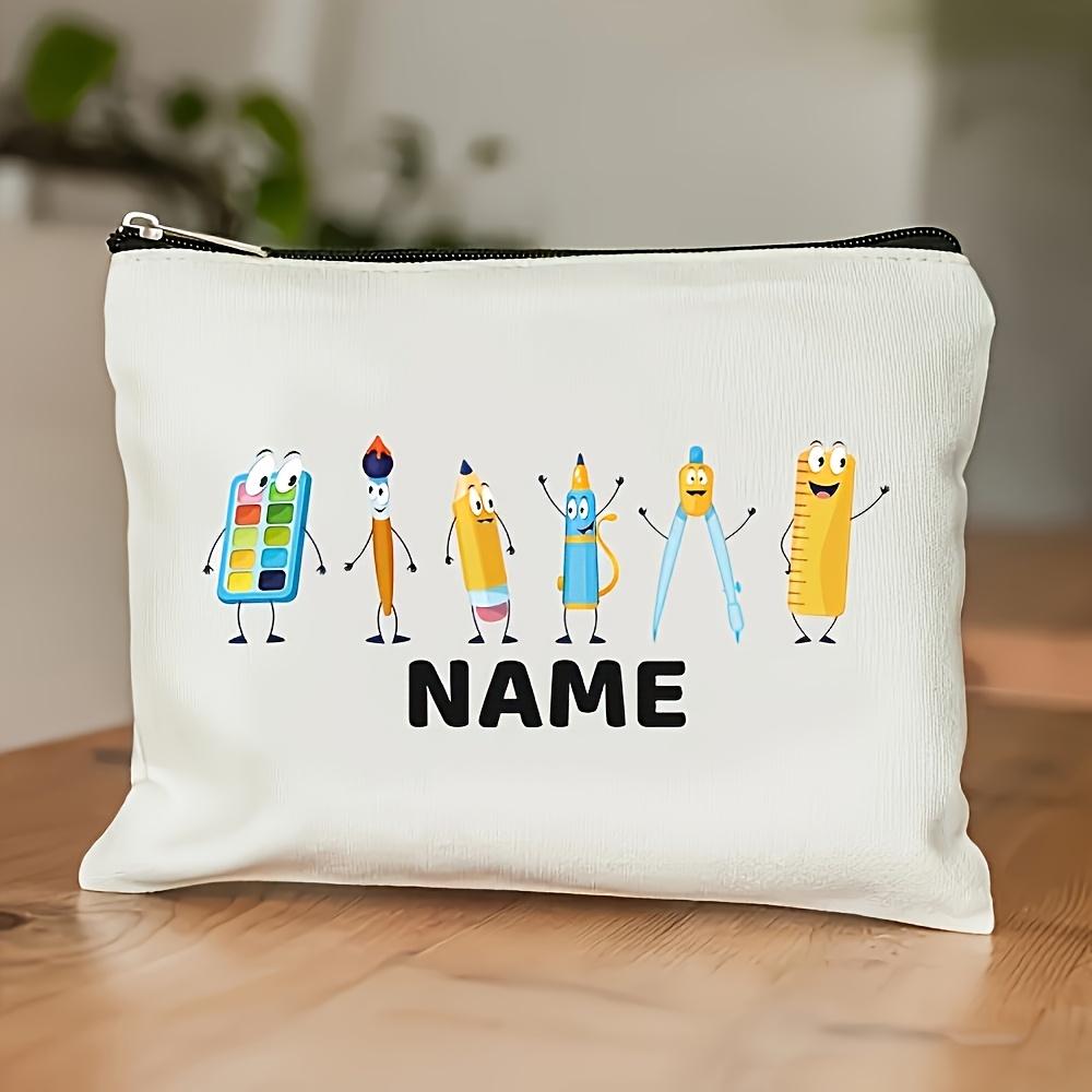 Personalized Custom a Special Art Name Pencil Print Large Capacity Zipper Makeup Bag - Portable Travel Cosmetic Bag Fashion