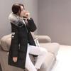 Medium and Long Winter Latest Large-size Women's Clothing Korean Version of Cotton-padded Jacket with Large Fur Collar and Thickened