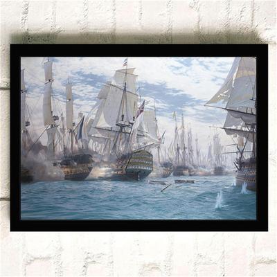 Skipsseiling Retro Nordisk sjølandskap Reise på havet Havvegg Kunstbilder Plakater Lerretsmalerier til stuen Hjemmeinnredning