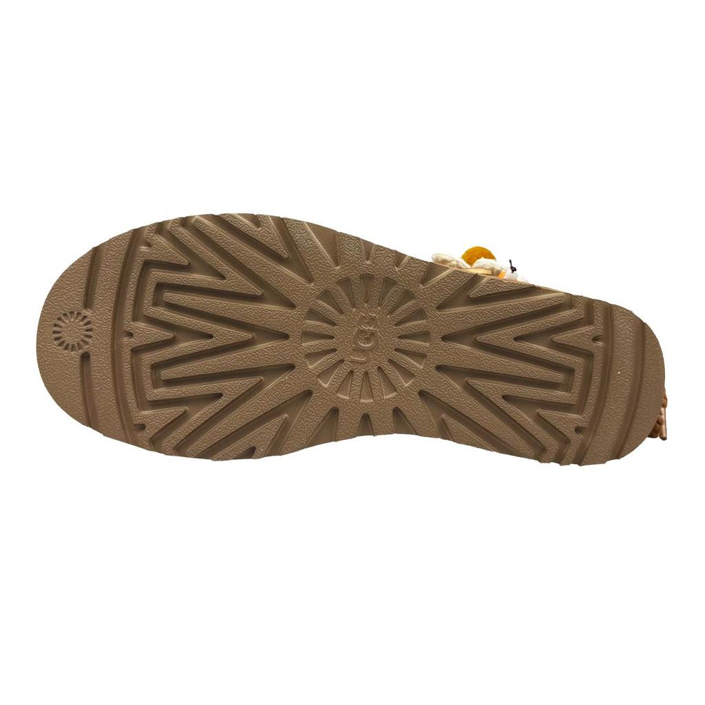 UGG Botas de Nieve Cortas de Cuero Dividido de Vaca para Mujer Color Castaño 1135092-CHE(Equipo652-)
