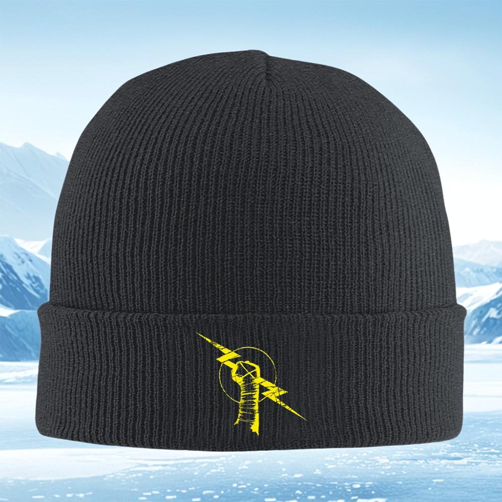 Fist lightning bolt circle power black Men Women Unisex Knitted Hat Beanie Pullover Cap Winter Thermal Warm Christmas Outdoor Cy