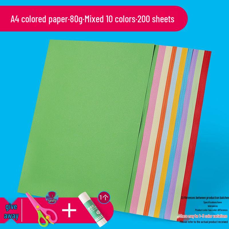 Mixed Colored Handicraft Origami Paper Set: Kindergarten Pink, Red, Yellow, Hand-Copied Newspaper Style
