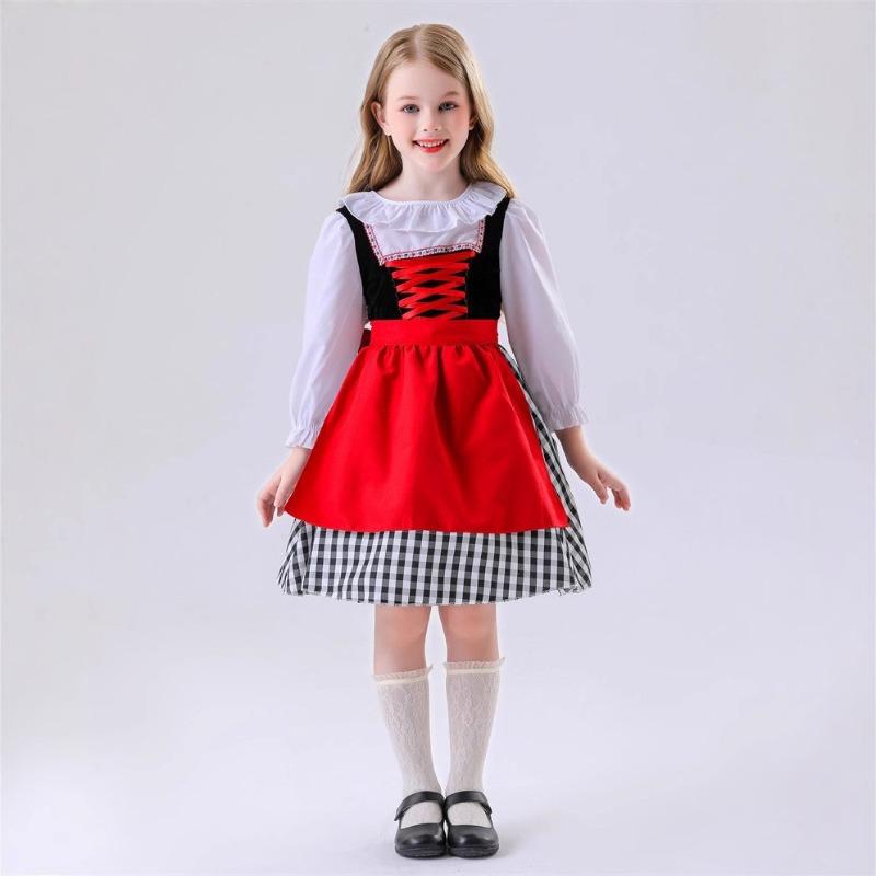 New Little Red Riding Hood Fairy Tale Little Red Riding Hood and the Big Bad Wolf Play Costume Red Dress Hooded Cloak