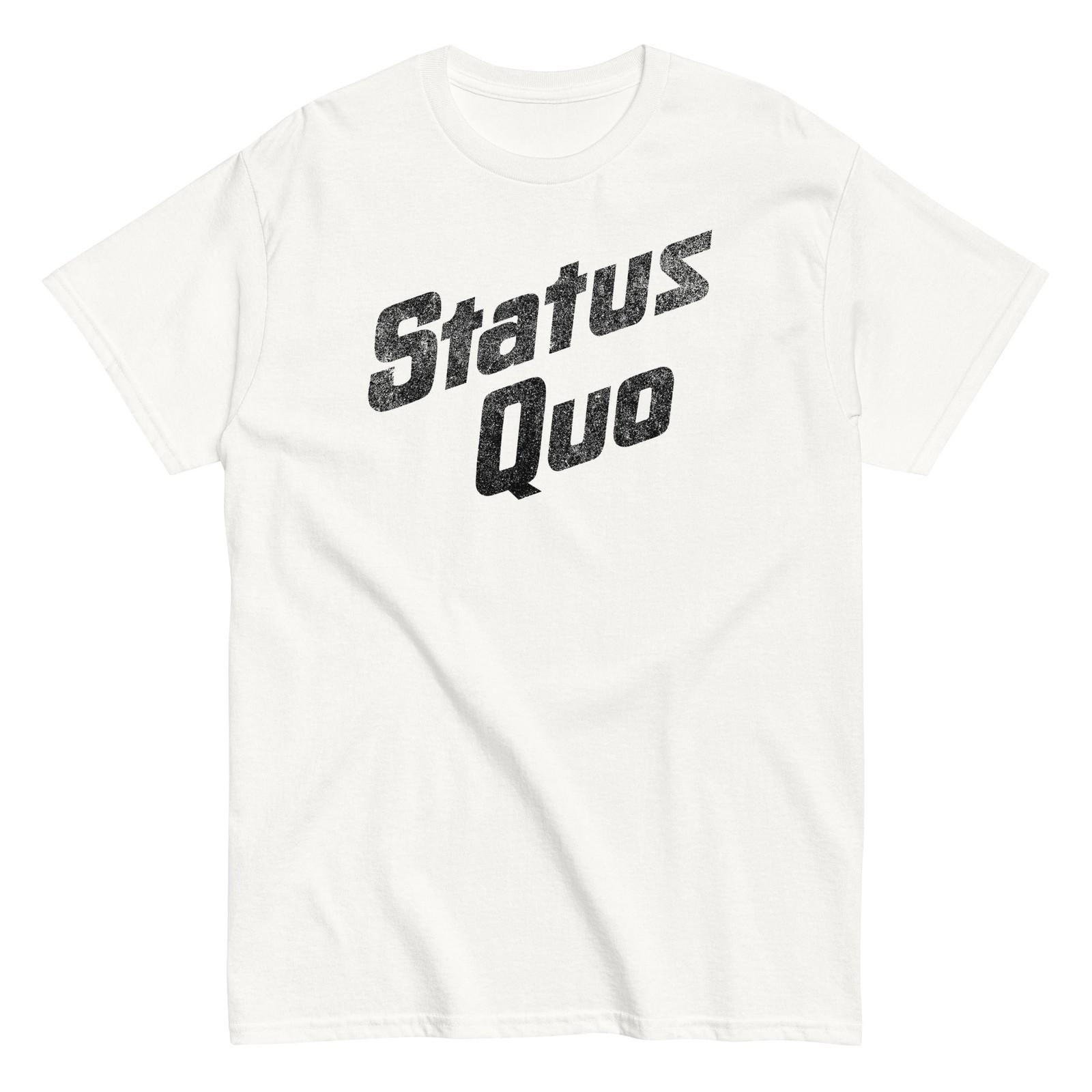 MerchMoment Status Quo Black Logo T-Shirt T-Shirt White New XL