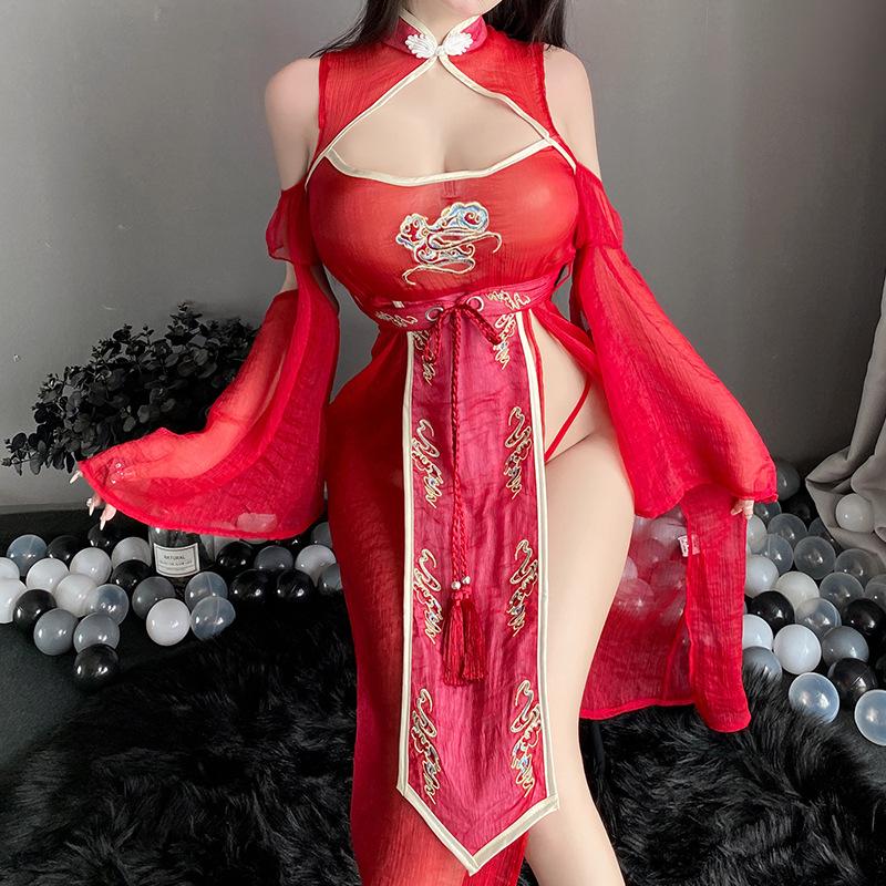 Эротическое нижнее белье женское сексуальное пижама антикварная Hanfu соблазнительный cheongsam униформа флирт горячий костюм one size fits all