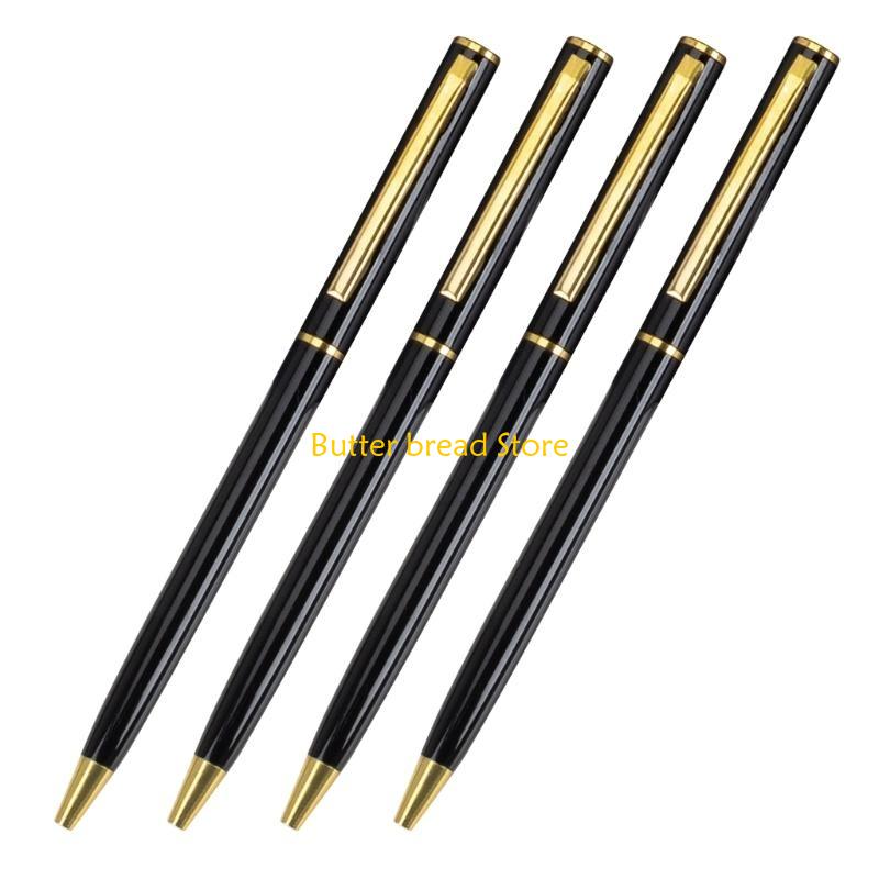W89C 4Piece Metal Ballpoint Pen Twist to Open/Close Ballpoint Pen for Student Teacher, Office Signing Pen 0.7mm Pen Tip