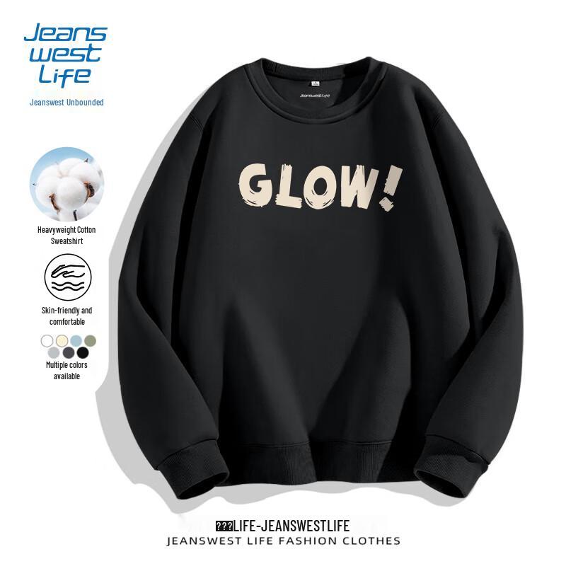 Jeanswest Life Heavyweight Letter Print Pullover Sweatshirt