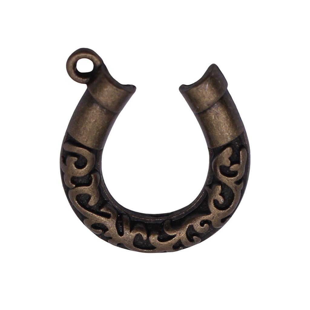 Vintage Horseshoe Charms Alloy Metal Pendants For DIY Jewelry Lucky Themed Accessories