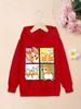 Autumn Kids Pullover Hoodie, Sweet Cartoon Corgi Puppy Four Grid Comic Print, Comfortable Material, Great Clothes for School And Outdoor Trips