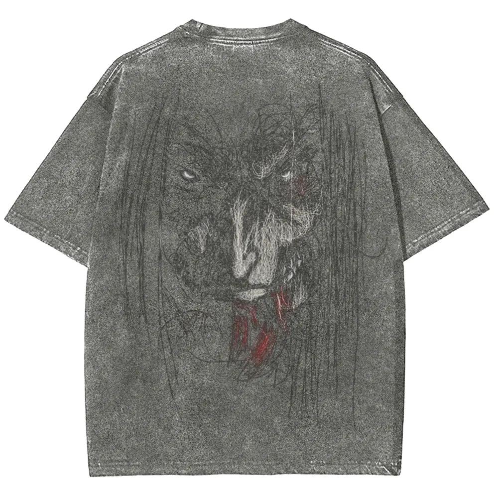 

Attack On Titan Eren Jaeger Printed Tee Men Women Washed Cotton Tshirts Manga Vintage T Shirt Harajuku Male Short Sleeve Tshirt S