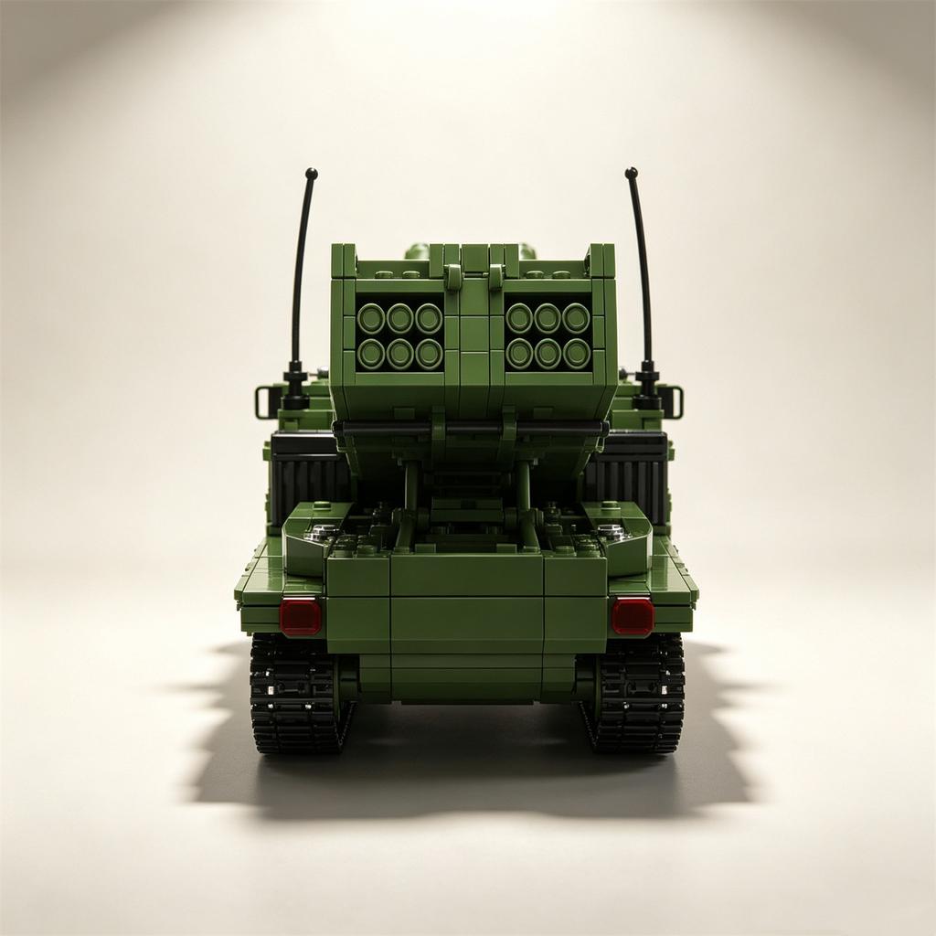 U.S. M270 Multiple Launch Rocket System Assembly Model Building Blocks; M2 Infantry Fighting Vehicle Modified MOC Toy