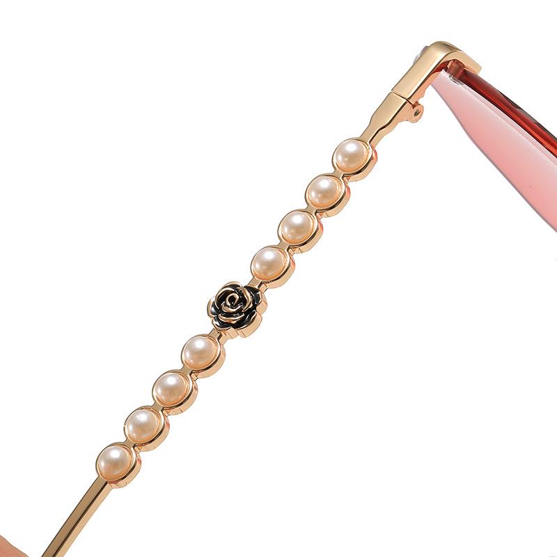 Frameless Pearl Sunglasses for Women - Elegant Y2K Style with Metal Sun Protection