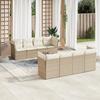 Vidaxl 9-Cz. Garden Furniture Set With Cushions, Beige, Poly Rattan