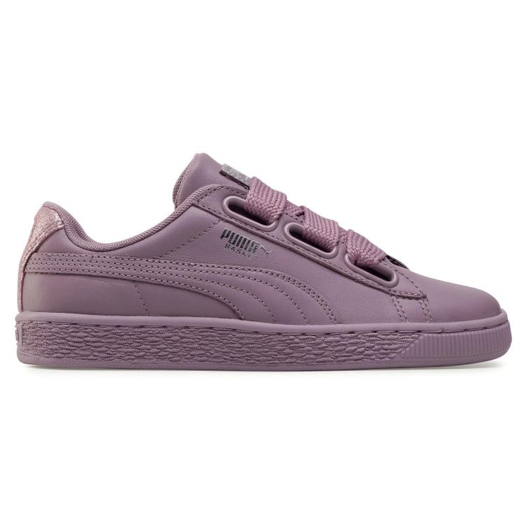 Puma Basket Heart Bio Hacking Synthetic Leather Casual Durable Lightweight Low Top Sneakers Women Sneakers Purple 369223-02
