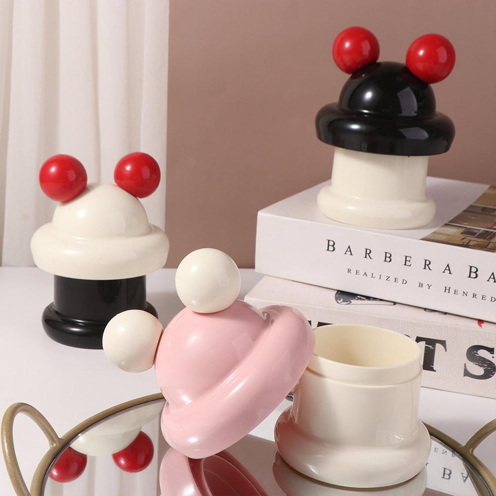 Clown Face Toothpick Storage Box with Lid Makeup Remover Swab Jar Toothpick Holder  Dining Room