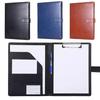 A4 PU Leather Multi Functional Business Contract Folder With Memo Pad Office Sales Magnetic Buckle Manager Folder Organizers