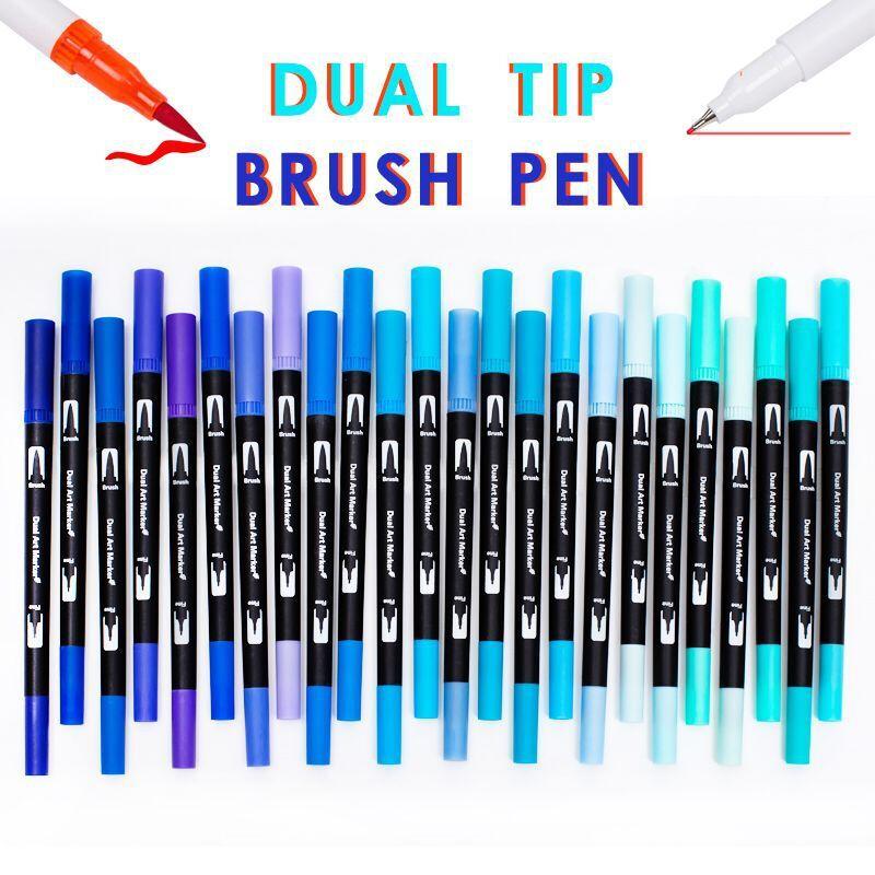 60pcs Journal Planner Pens Dual Brush Markers Colored Pencil for Writing Note Taking Calendar Coloring Art Office School Supplie