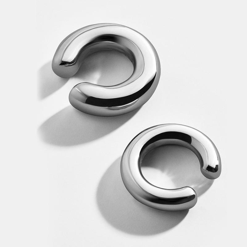 Minimalist Metal Simple C Shape Clip On Earrings for Women Men Without Piercing Geometric Ear Cuff Earclips Jewelry Gifts