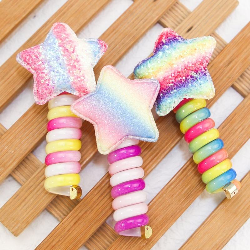 Women Plastic Hair Rope Spirals Hair Rings Teens Hair Ties Hair Shaping Ornament