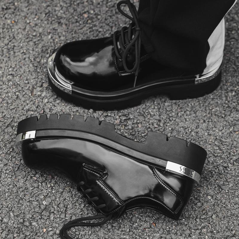 Fashion Leather Shoes For Man Platform Genuine Leather Big Size Shoes High Quality Designer Formal Platform Casual Shoes Outdoor