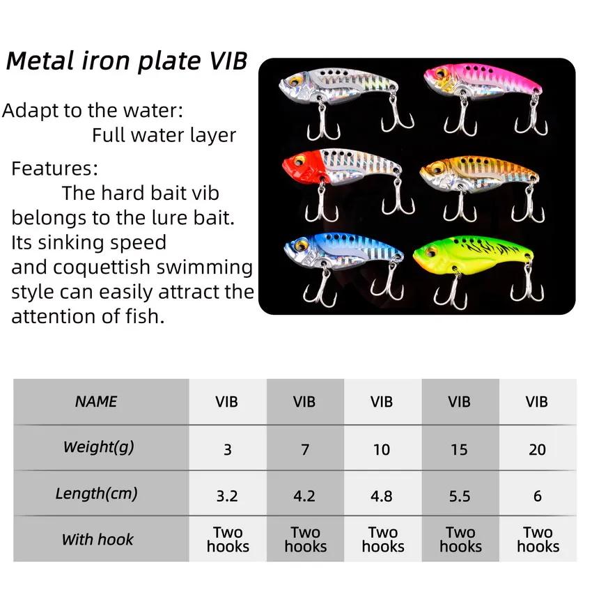 5pcs/box Metal VIB 3/7/10/15/20g Fishing Lure Vibration Spoon Hard Baits Crankbait Wobbler Swimbait Cicada VIB Tackle
