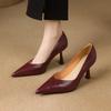 Krazing Pot Sheep Skin Summer Autumn Thin High Heels Party Shoes Women Pointed Toe Concise Shallow Pumps