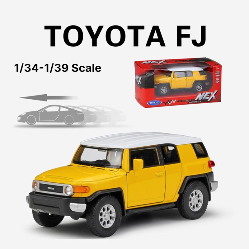 1/36 TOYOTA FJ Crusier Toy Car Model for Children Welly Diecast Off-Road Miniature Vehicle Pull Back Collection Gift for Kid Boy
