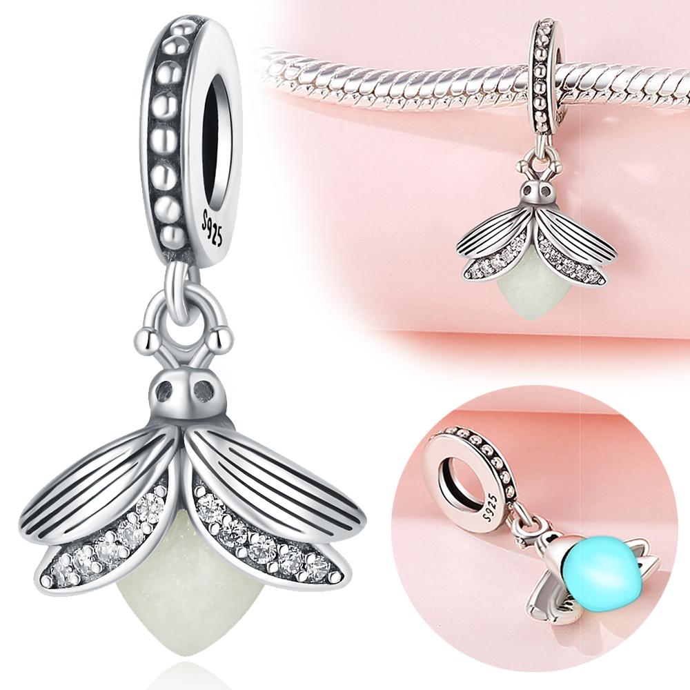 Beads Copper Charms Original Firefly Insect Pendant Beads Fit Bracelet Jewelry Diy Women Fine Gift Accessory