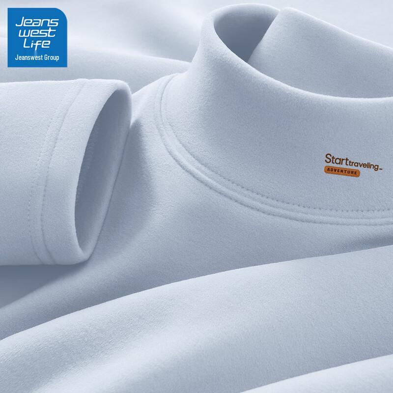 JEANSWEST LIFE Men's Thermal Half-High Neck Long-Sleeve T-Shirt