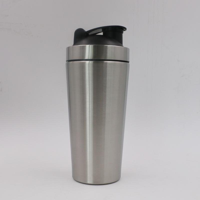 

750ML 304 Stainless Steel Shaker with Scale - Large-Capacity Outdoor Fitness Sports Bottle 750ml серебряный
