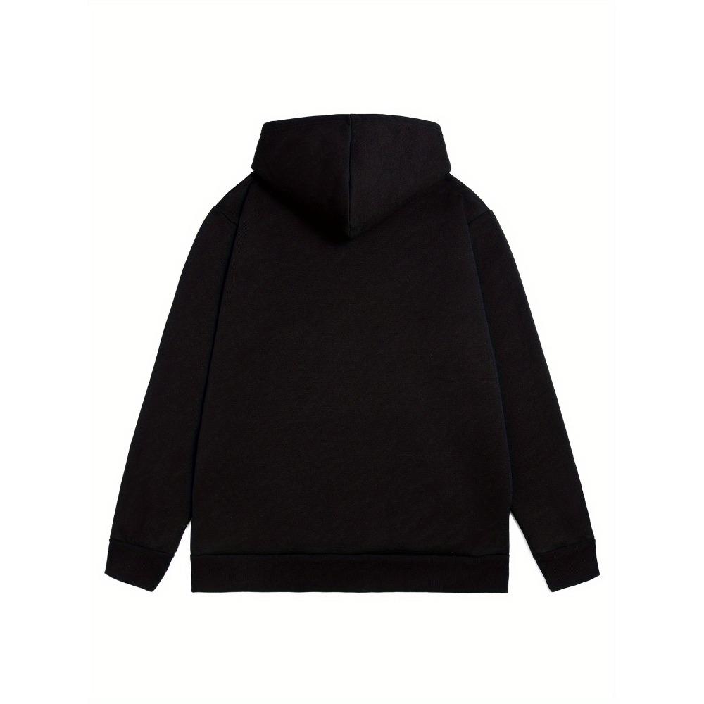 Men's Autumn and Winter Casual Fashion Loose Plus Size Boston 1997 Print Fleece Warm Long Sleeved Hooded Sweatshirt