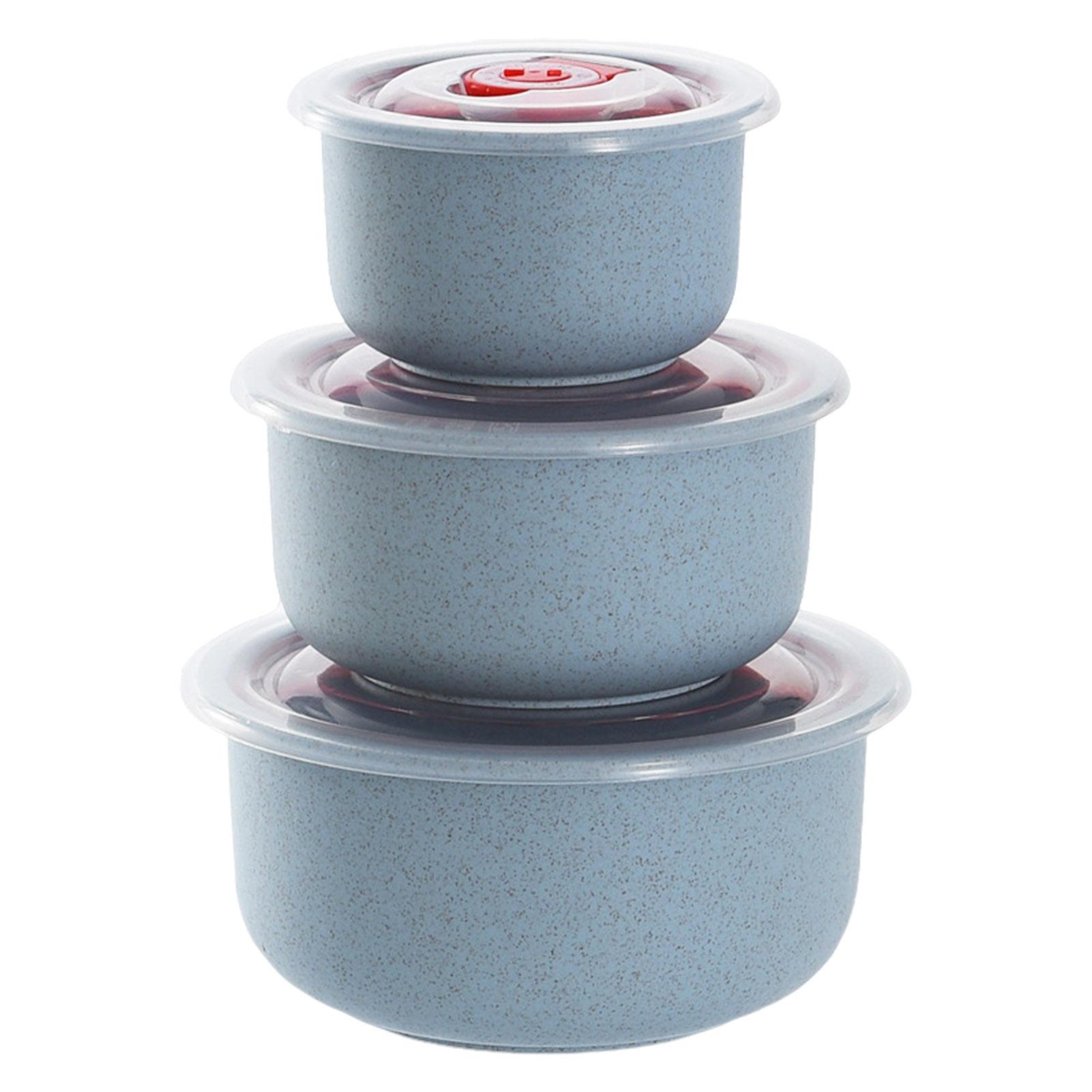 

Набор из 3 ланч-боксов, контейнеры для хранения продуктов с крышками, контейнеры для хранения в микроволновой печи для хранения фруктов и овощей синий